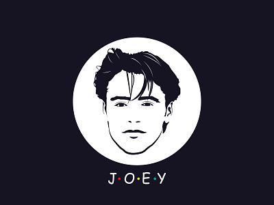 Matt LeBlanc ( joey ) minimal portrait dribbble dribbble best shot friends graphic design illustration joey portfolio portrait portrait art portrait illustration series t shirt designer t shirts tshirt design