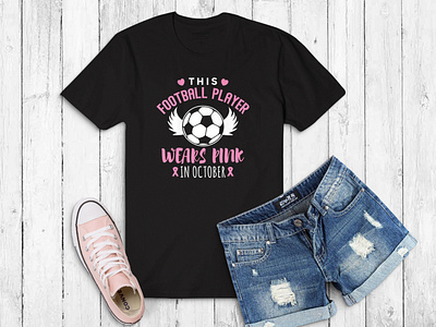 Football and breast cancer awareness tee