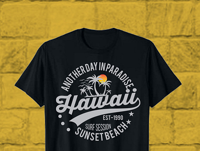 Hawaii Sunset Beach Typography T-Shirt Design patong beach sunset