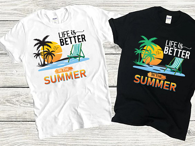 Life Is Better In The Summer T-Shirt Design beach california design graphic design retro vintage santa monica beach summer summer design summer mix 2022 t shirt design tshirt typography