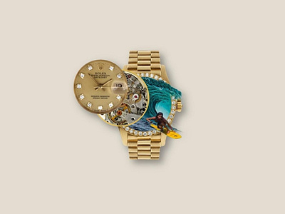 time surfer collage collage art collageart collages digitalcollage rolex surfer watch