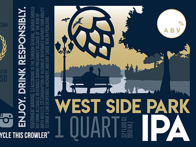 West Side Park IPA Crowler Design beer design packaging