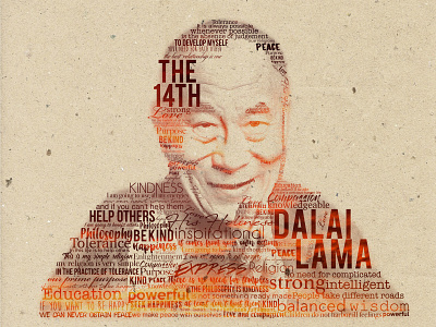 14th Dalai Lama Typography Art digital art typogaphy word cloud