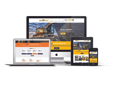 Heavy Equipment Dealer Web Design auction heavy equipment machinery mockup web design