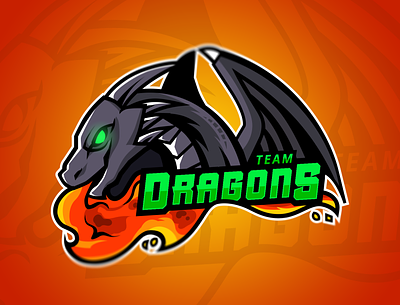 Team Dragons dragon esport esports logo illustration illustrator mascot mascot character mascot design mascot logo mascotlogo