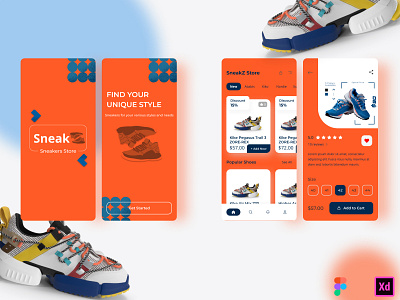 SneakZ android app application branding graphic design ios sneaker ui