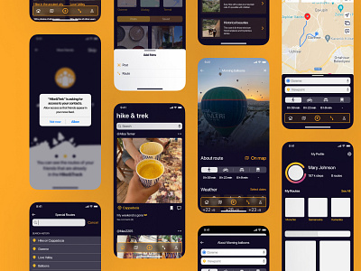 hike & trek | Mobile app app design figma map mobile prototype travel ui ux