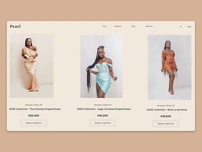 Pearl editorial magazine - web app fashion ladies wears magazine product design web app