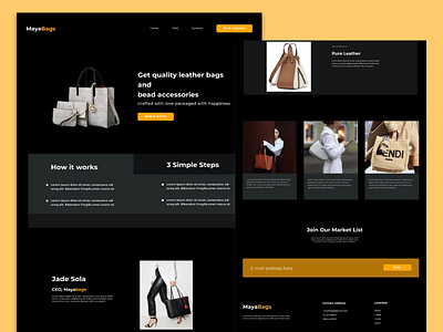 MayaBags - ladies fashion bags (web app) bags fashion product design web app web design