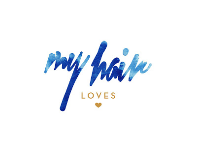 Tala Hair Studio blue gold heart logo script typography watercolor