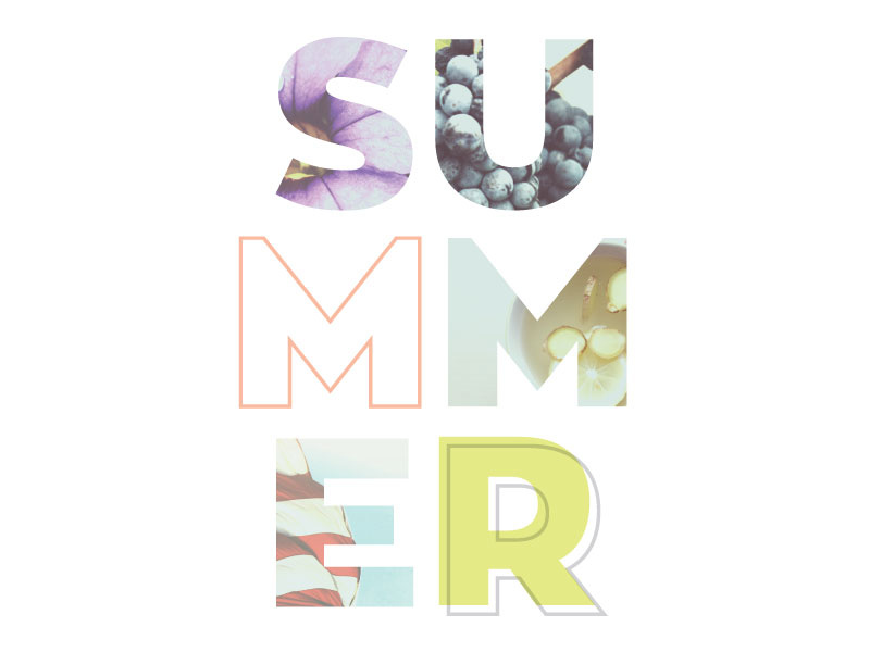 Summer holiday flowers color collage photography typography summer