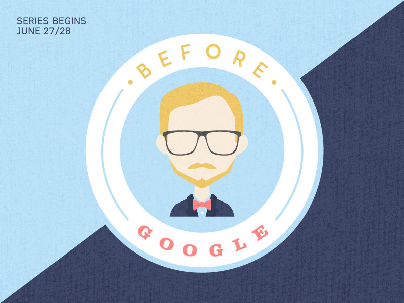 Before Google typography texture logo badge wisdom glasses illustration church sermon series google blue