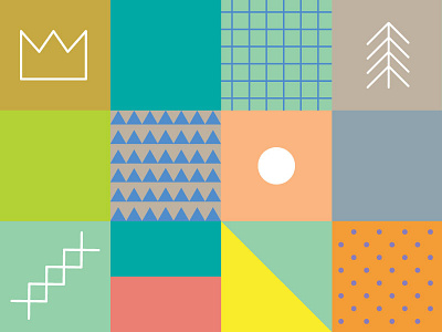 Pattern Fun arrows color geometric icons lines palette pastel pattern shapes squares triangles