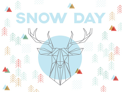 Snow Day christmas church deer geometric pattern snow trees triangles winter youth