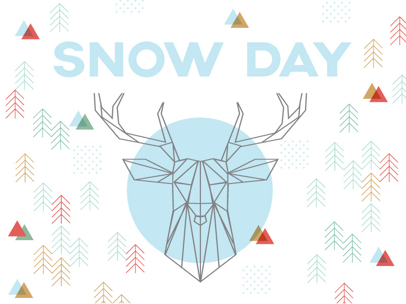 Snow Day church youth pattern triangles geometric christmas trees deer snow winter