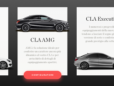 Mercedes CLA Cards app cards commerce material mobile responsive ui ux web