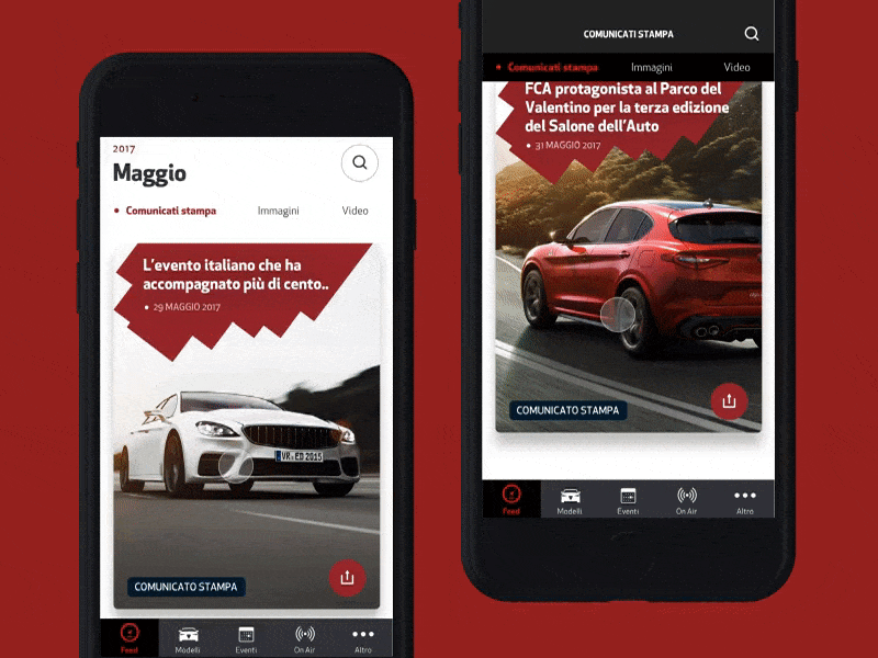 Auto News App | Feed animation app car concept feed interaction iphone news press tab bar ui ux