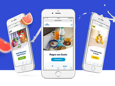 Parmalat Brands Homepage | Mobile animation blue carousel desktop green homepage light restyling slider ui ux yellow