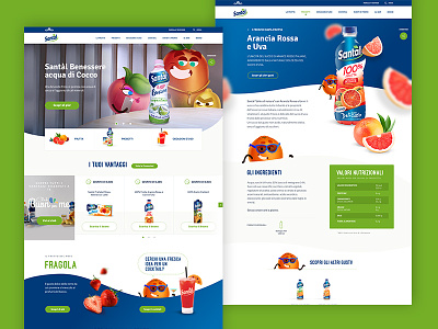 Santal Desktop Layout brand desktop green hero homepage juice nutrition product recipes restyling slider ui ux