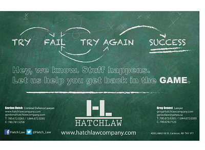 Sport Event Sponsor - Hatch Law Company graphic design