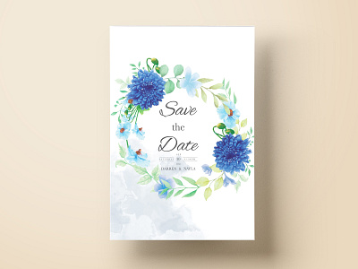 Watercolour floral wedding invitation card template background card design elegant floral flower frame garden greeting illustration invitation invite nature pink spring template vector vintage watercolor wedding