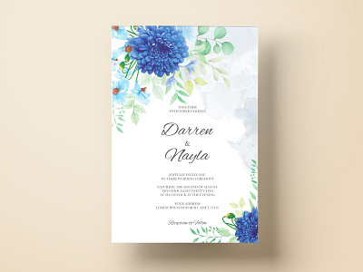 Watercolour floral wedding invitation card template background card design elegant floral flower frame garden greeting illustration invitation invite nature pink spring template vector vintage watercolor wedding