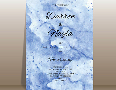 Beautiful watercolor wedding invitation card background card design elegant frame illustration invitation nature template vector