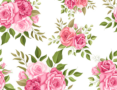 Beautiful flower seamless pattern background design elegant floral flower illustration nature spring template vector