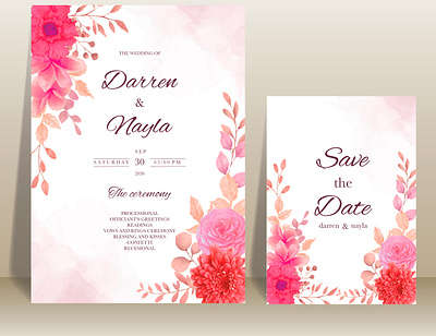 Elegant wedding invitation card card design elegant floral flower frame invitation invite template vector