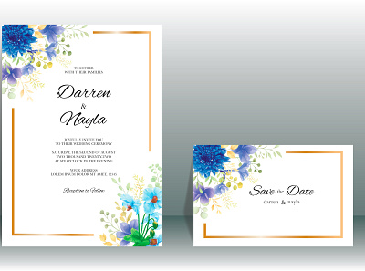 Elegant floral wedding card template design card design elegant floral flower frame invitation nature template vector