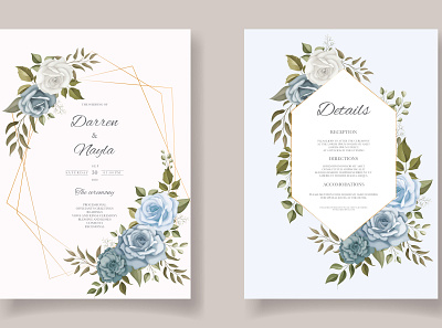 Elegant floral wedding card template design card design elegant floral flower frame invitation invite template vector