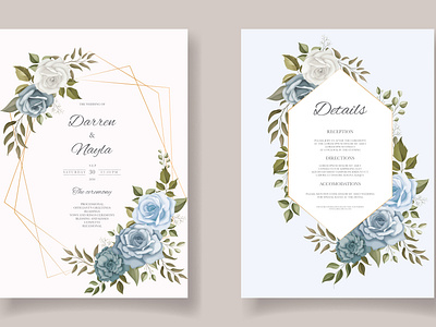 Elegant floral wedding card template design