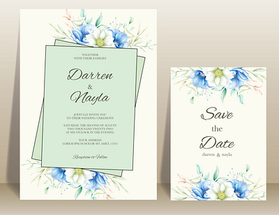 Beautifull wedding invitation flower background card design elegant floral flower frame invitation nature template