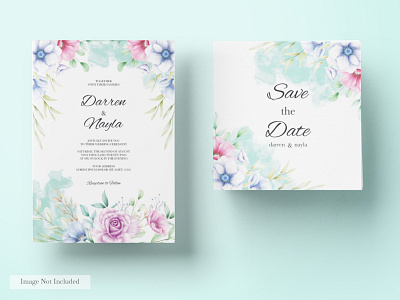 Beautiful wedding invitation background card design elegant floral flower frame invitation invite template