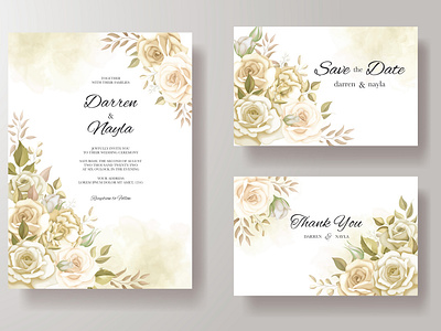 Elegant wedding invitation card by darrenstudio on Dribbble