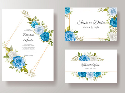 Elegant wedding invitation background card design elegant floral flower frame illustration invitation template