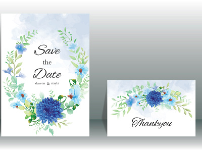 Beautiful wedding card set background card design elegant floral flower frame invitation nature template