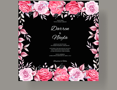 Elegant wedding card template background card elegant floral flower frame invitation nature spring template