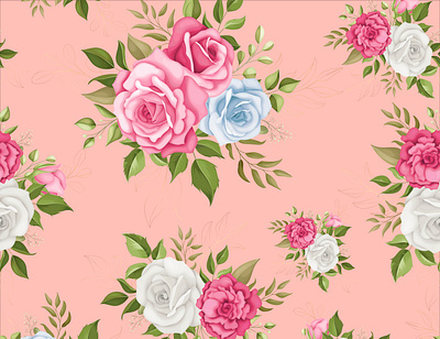 Beautiful floral seamless pattern background design elegant floral flower frame garden illustration spring vector