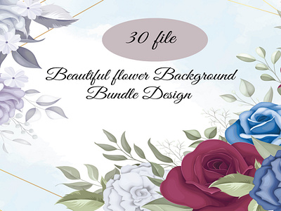 Beautiful flower background bundle background card design elegant floral flower frame invitation spring template