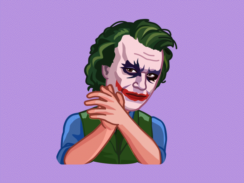 Joker adobe aftereffects animated animation branding design emoji face illustration joker movie reaction telegram
