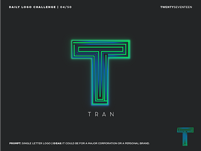 T for Tran brand daily logo challenge graphic design illustrator letter logo name person