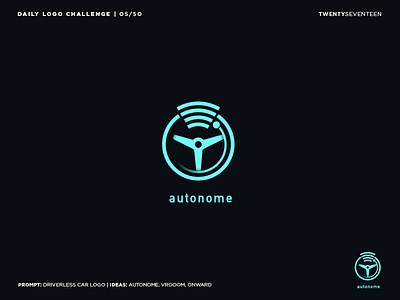 Autonome autonomous car daily logo challenge future graphic design illustrator logo steering wheel