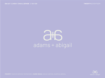 adams + abigail daily logo challenge design fashion font graphic design illustrator logo typography workmark