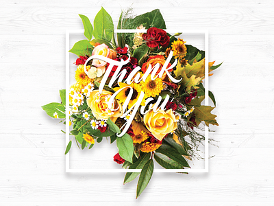 Floral Thank You banner digital floral flowers photo print thank you type typography