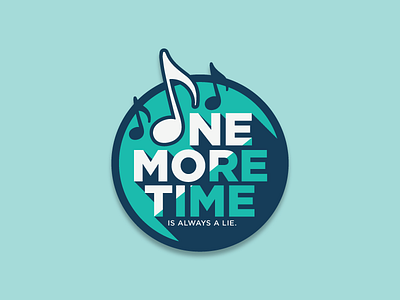 One More Time funny music quote stickers type typography