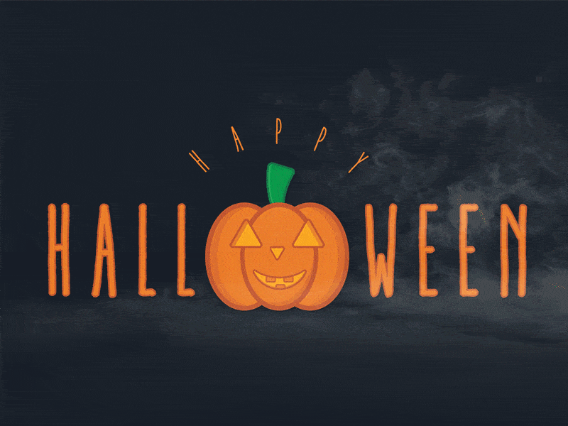 Happy Halloween Dribble fog gif halloween illustration pumpkin pumpkin pie spooky