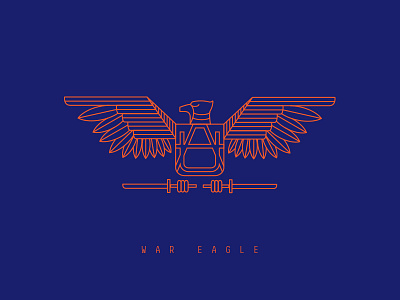 War Eagle auburn branding eagle fly freelance identity line logo mark typography war