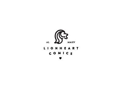 Lionheart animal comics crest icon icons lines lion lockup logo mark outline type