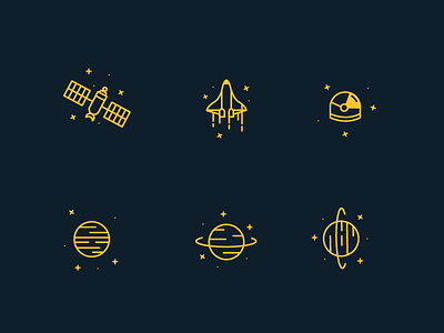 Space Icons astronaut cosmos icon iconography icons logo planet satellite space stars ui ux